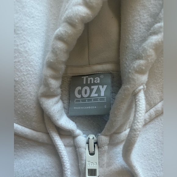 TNA White Cozy Fleece Zip Up - Picture 3 of 4